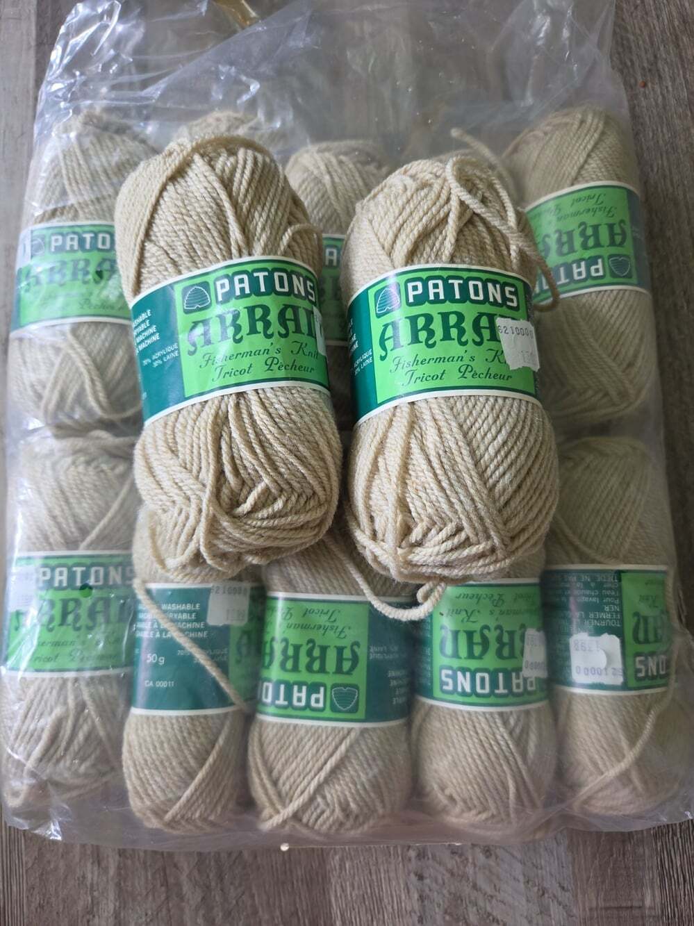 Patons Arran Fisherman's Knit Aran Yarn 12 Full Skein 30% Wool 70% Acrylic Lot 8